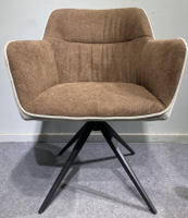 Fauteuil tournant à 180 degrés en cuir moderne Offres Spéciales en usine avec cadre en métal pour la salle à manger