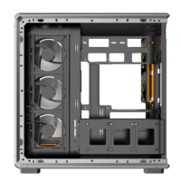 Boîtier PC de bureau Mid-Tower avec panneau en verre trempé panoramique en arc circulaire, cabinet CPU ATX, refroidissement, boîtier d'ordinateur de jeu
