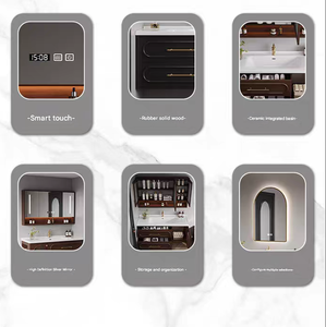<span class=keywords><strong>Mobile</strong></span> da Bagno in Legno Massello Personalizzato Stile Europeo, Durevole <span class=keywords><strong>e</strong></span> di Alta Qualità, con Venature del Legno Color Caffè, con Lavabi <span class=keywords><strong>e</strong></span> Armadietti a <span class=keywords><strong>Specchio</strong></span> - Product Image 5