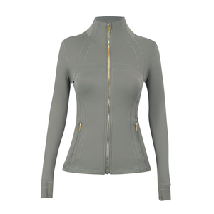<span class=keywords><strong>Veste</strong></span> pour <span class=keywords><strong>femme</strong></span> avec fermeture éclair dorée, éco-responsable, en spandex/nylon, <span class=keywords><strong>fitness</strong></span>, gym, coupe ajustée, qualité supérieure, haute performance, <span class=keywords><strong>veste</strong></span> de yoga - Product Image 5