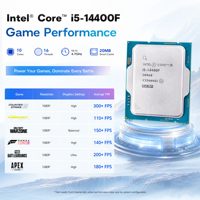 Processeur de bureau Core I5 14400 14e génération, 10 cœurs, 16 threads, jusqu'à 4,7 GHz, LGA1700, avec graphismes intégrés pour PC de jeu