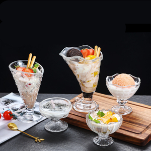 Vaso de vidrio para helado con tallo, cuenco de vidrio para batido de postre blanco de <span class=keywords><strong>cristal</strong></span> con <span class=keywords><strong>cristal</strong></span> grabado Patten - Product Image 2
