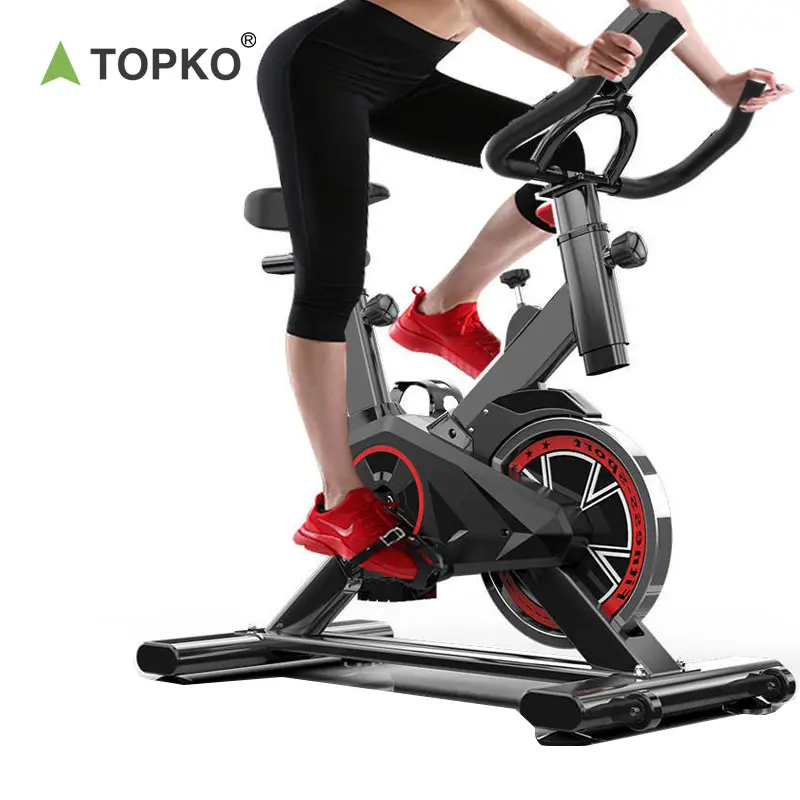 TOPKO पोर्टेबल घर इनडोर इस्पात साइकल चलाना व्यायाम स्पिन बाइक बिक्री के लिए पेशेवर चुंबकीय प्रतिरोध वाणिज्यिक फिटनेस