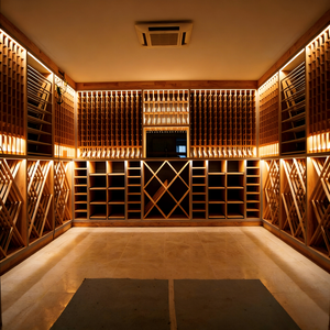 Vinoteca <span class=keywords><strong>de</strong></span> Lujo, Mueble Bar para Vinos, Estante <span class=keywords><strong>de</strong></span> Pared para Botellas, Soporte <span class=keywords><strong>de</strong></span> Madera para Exhibición <span class=keywords><strong>de</strong></span> Botellas - Product Image 1