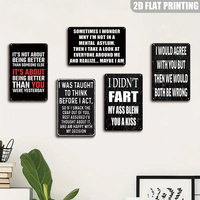 Letrero Metálico con Frase Motivacional y Divertida: No es Cuestión de Ser Mejor que Alguien Otro, Decoración de Pared Retro Negra para Oficina y Cuarto de Hombre