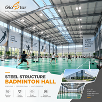 Salle de sport préfabriquée en structure acier GloStar pour le badminton, le basketball, le volley-ball et les jeux de ball en salle