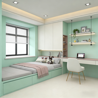 Armoire Tatami sur mesure pour petite chambre, ensemble de chambre à coucher, lit en bois massif pleine taille, armoire de rangement moderne pour hôtel et villa à 3 tiroirs