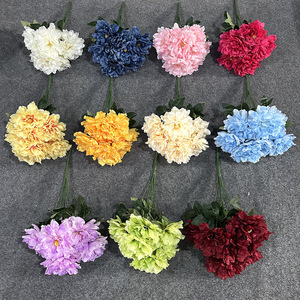 Bouquet de fleurs artificielles en soie, 9 têtes de pivoines et d'hibiscus simulées, pour décoration de mariage et de salon - Product Image 2
