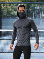 Chemise à capuche en polyester élastique, sous-vêtement de compression, idéale pour les équipes de pêche, les clubs de plein air, le cyclisme et les entraînements de longue durée