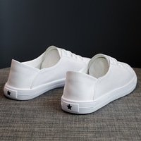 Chaussures décontractées pour femmes en cuir véritable, à porter de deux façons, blanches, avec lacets élastiques sans nœuds, design slip-on, confortables et souples