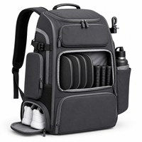 Sac à dos de sport décontracté grande capacité pour raquettes de pickleball avec compartiment à chaussures, pochette amovible et porte-bouteille