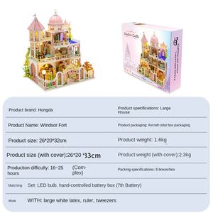 Cabaña de Madera para Armar, Juguete de Madera Hecho a Mano, Modelo de Castillo de Fantasía, Rompecabezas, Regalo para Bebés - Product Image 4