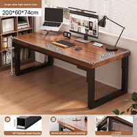 Bureau d'ordinateur en bois massif | Bureau de bureau à domicile | Bureau d'étude étudiant | Table longue | Bureau d'étude épaissi double personne | Bureau de bureau