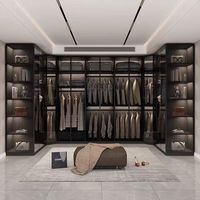 Armoire de toilette en bois massif armoire dressing dans le placard meubles de chambre à coucher pour vêtements avec portes en verre