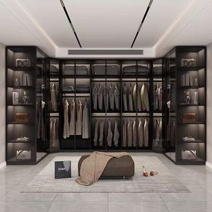 Armoire de toilette <span class=keywords><strong>en</strong></span> <span class=keywords><strong>bois</strong></span> massif armoire dressing dans le placard meubles de chambre à coucher pour vêtements avec portes <span class=keywords><strong>en</strong></span> verre - Product Image 3