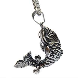 Collier religieux pendentif poisson en acier inoxydable collier poisson chanceux collier motard amulette poisson <span class=keywords><strong>celtique</strong></span> bijoux punk <span class=keywords><strong>rock</strong></span> hip hop bijou nouveau - Product Image 1