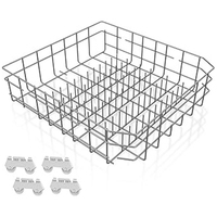 Étagère de rangement pour vaisselle en acier inoxydable au design moderne avec revêtement en poudre PE pour lave-vaisselle domestique