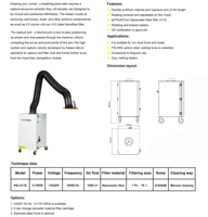 Extracteur de fumée Portable pour soudage des métaux
