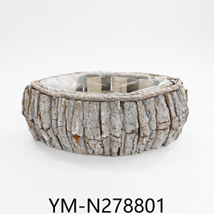 Cesta de Almacenamiento con Diseño de Madera Tallada a Mano, Económica, para Macetas - Product Image 3