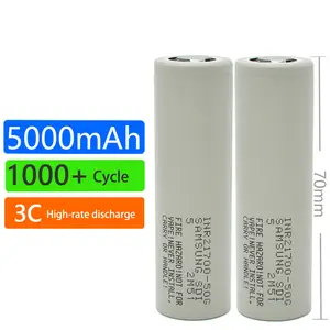 Batteria ricaricabile agli ioni di litio 21700 celle della batteria 5000mAh 3.7V INR21700-50G con corrente di scarica 3C