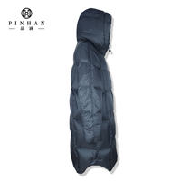Manteau de rembourrage en plumes de canard coupe décontractée veste longue d'hiver isolée chaude pour femme en polyester bleu pour dame