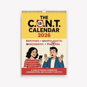 Calendario da Tavolo Rettangolare 2026 di Alta Qualità Ecologico con Animali, 12 Disegni Unici e Divertenti - Product Image 1