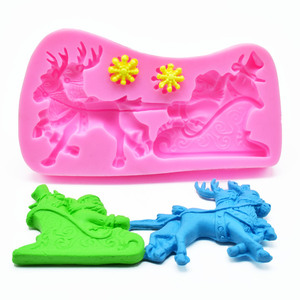 HY – moule en Silicone à thème de noël, motif élan, flocon de neige, arbre, cerf, Fondant, Dessert, glaçon, bonbons, chocolat - Product Image 4