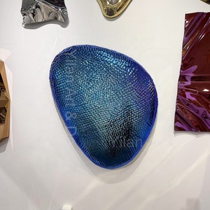 Lujo Style3D Metal pared decoración artística elegante hecho a mano pescado <span class=keywords><strong>escala</strong></span> colgantes Duotone Acero inoxidable pared escultura - Product Image 4