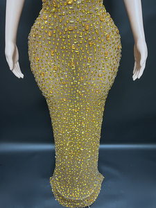 Conjunto <span class=keywords><strong>de</strong></span> Dos Piezas con Diamantes, Vestido <span class=keywords><strong>de</strong></span> Noche <span class=keywords><strong>de</strong></span> Lujo, Vestido <span class=keywords><strong>de</strong></span> Novia Juvenil con Malla, Ropa Formal para Mujer - Product Image 5