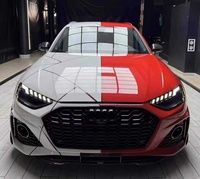 Kit carrosserie de style ABT pour Audi RS4 de haute qualité en fibre de carbone, comprenant un spoiler avant, un diffuseur arrière et une aile supérieure - Ajustement parfait