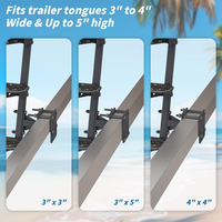 Marchepieds robustes pour remorque de bateau avec poignée de sécurité et surface antidérapante, compatibles avec les remorques à languette, 4 marches