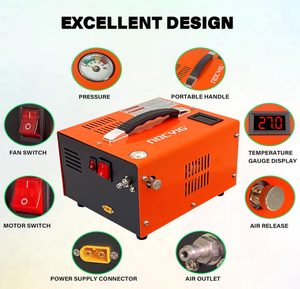 Compresor de Aire Portátil Pcp de 4500 PSI, 300 bar, 30 MPa, 12 V CC/110 V CA, Parada Manual, con Adaptador de Corriente Externo - Product Image 3