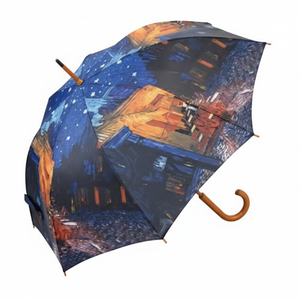 AU-02210 terrazza del caffè di Van Gogh di notte ombrellone in legno per cortili e spazi esterni - Product Image 1