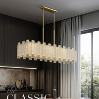 Lustre moderne en cristal doré, suspension ronde en verre, luminaires de luxe pour salon et salle à manger