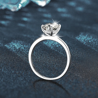 Bague en moissanite pour femme, en argent sterling 925, sertie de griffes, plaquée rhodium-platine, forme œuf de pigeon