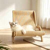 Grand hamac à gratter en sisal remplaçable OEM/ODM, mobilier pour animaux de compagnie en bois, lit en rotin, canapé-chaise pour chat