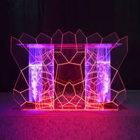 Table de mixage sonore mobile en fer forgé et acrylique pour bar, cabine DJ, système de sonorisation pour salle de karaoké, et boîte de nuit LED
