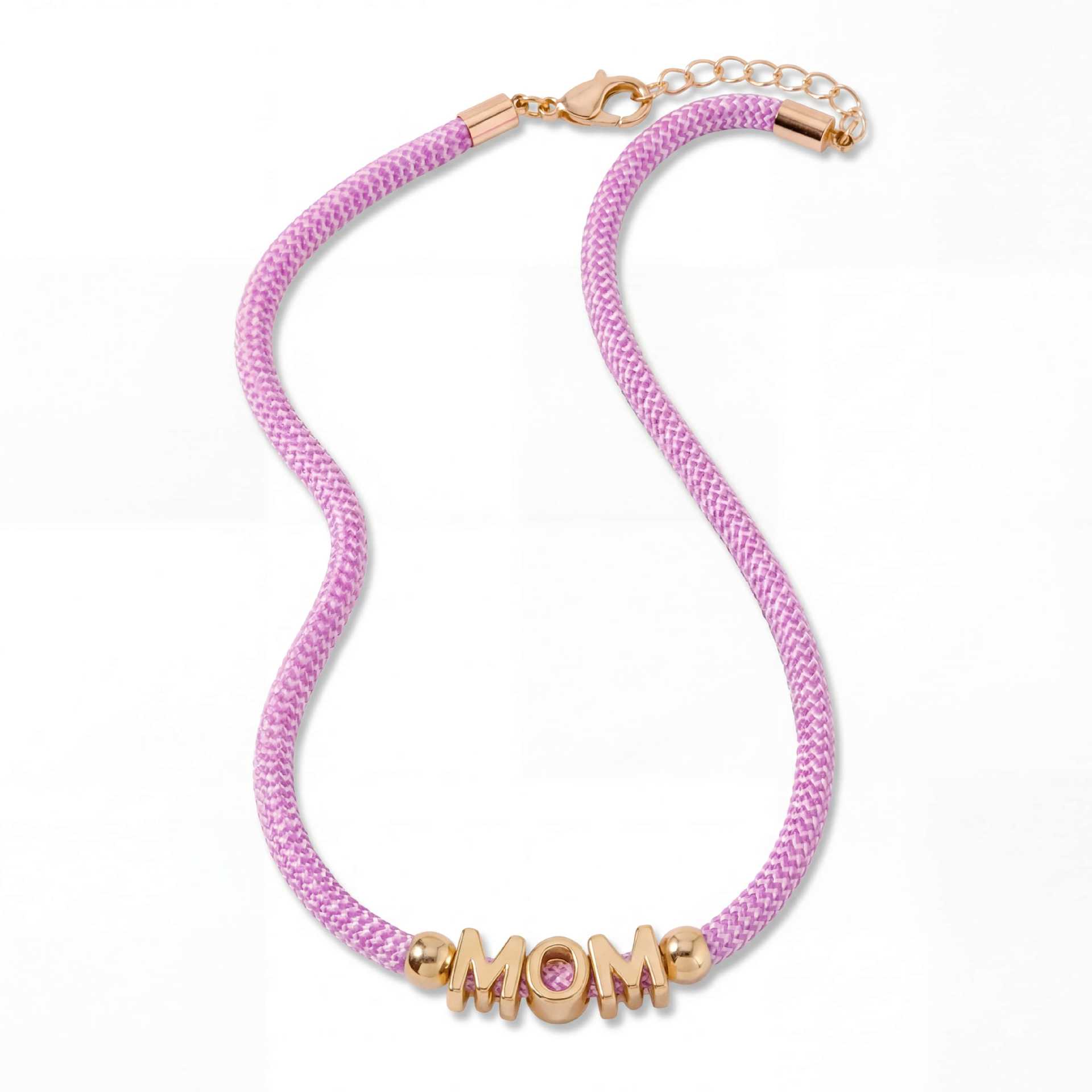 Purple woven mom necklace