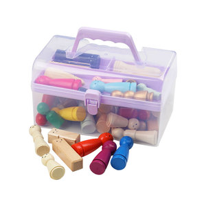 Juego de figuras de madera con rejillas para niños, juguete en caja para dibujar, juguetes de dibujo unisex de 3 a 6 años - Product Image 1