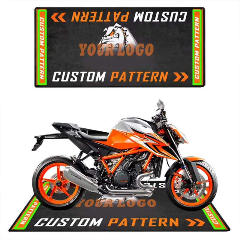 Motorcycle Mat Logo Customized Logo Floor Mat Nylon TPR Motorcycle logo pit mat carpets rugs