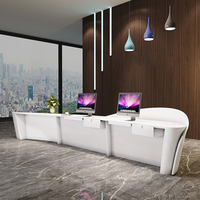 QTZ09 bureau de réception moderne personnalisé salon de beauté bureau exquis immeuble de bureaux réception comptoir de bureau pour hôtel