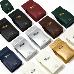 Sacchetto Personalizzato con Chiusura a Zip e Valvola, Fondo Piatto, per Imballaggio Alimentare, Personalizzazione Completa per Chicchi di Caffè - Product Image 2