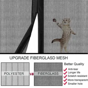 Tirai jala anti nyamuk, layar pintu magnetik putih anti nyamuk, serat kaca masuk Modern untuk pintu/teras/Van/garasi