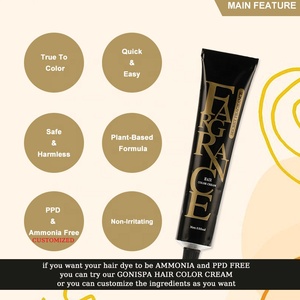 Tinte de Cabello Profesional para Salón, 100% Cobertura de Canas, Bajo en Amoníaco, Tinte de Cabello Negro Herbal, Crema de Coloración Permanente, 43 Colores - Product Image 4