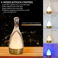 Lampes de chevet de table rechargeables RVB dorées modernes LED lampe de bureau sans fil pour le dîner de couple/table basse/restaurant/chambre à coucher