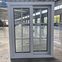 Fenêtre coulissante en PVC pour balcon de maison, style français, avec grille décorative, insonorisée, double vitrage UPVC pour maison