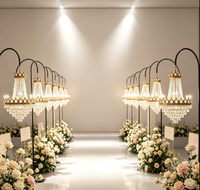 Support de lustre en métal en forme de demi-cercle pour arche de mariage, accessoires pour événements festifs