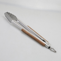 Ensemble de 3 ustensiles de barbecue en acier inoxydable avec manche en bois, outils de grillade ergonomiques pour le camping en plein air, dans une boîte kraft