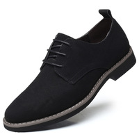 Chaussures Décontractées Givrée Homme à Bout Rond, Style British en Daim, Affaires à Lacets Tendance Mode, Grande Taille