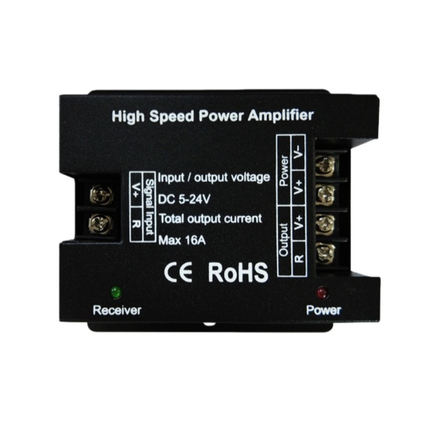 LED Light Strip Single Color 16A Iron Shell Signal Amplifier High Power Enhancement Expander Repeater COB Low Voltage DC5-24V